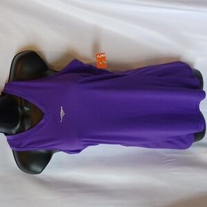 Cheetah tank, purple v-neck,  racer back
